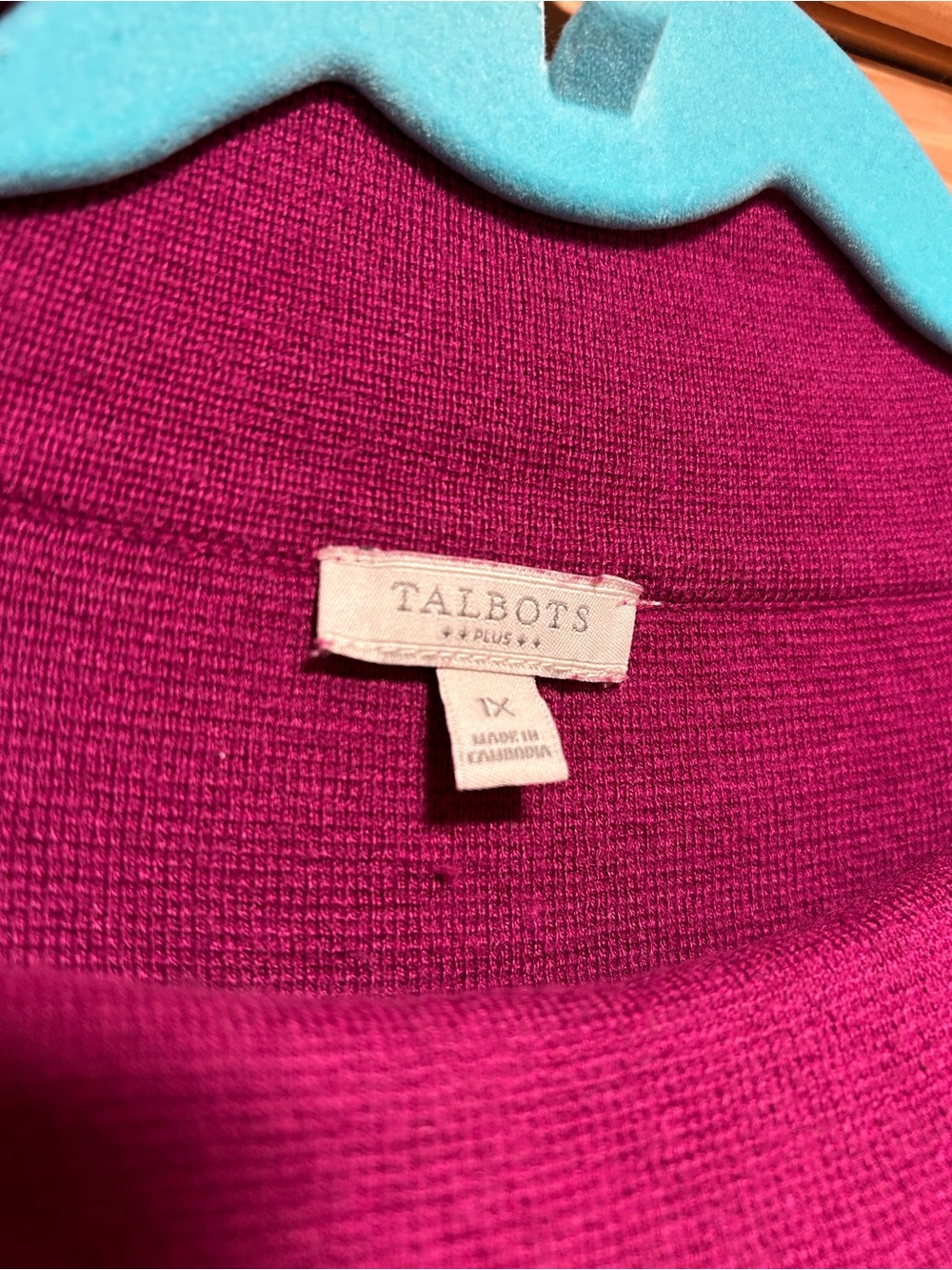 Talbots Raspberry Magenta Cowl-Neck Sweater - Picture 2 of 4